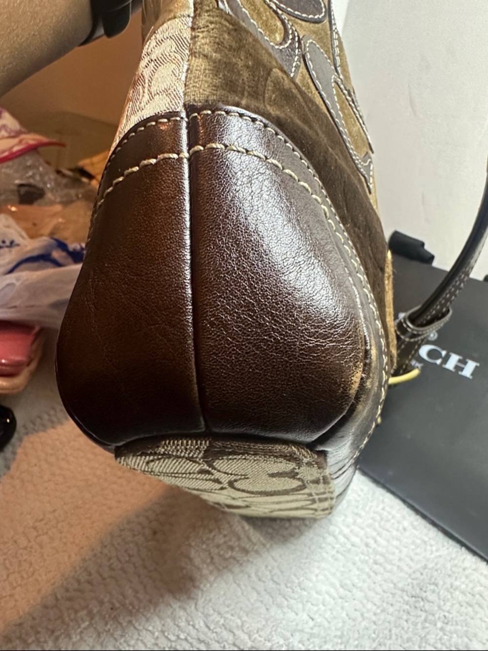 Coach 2008 Patchwork Leopard Accent Shoulder Bag in Brown, Tan, Gold - Picture 7 of 14